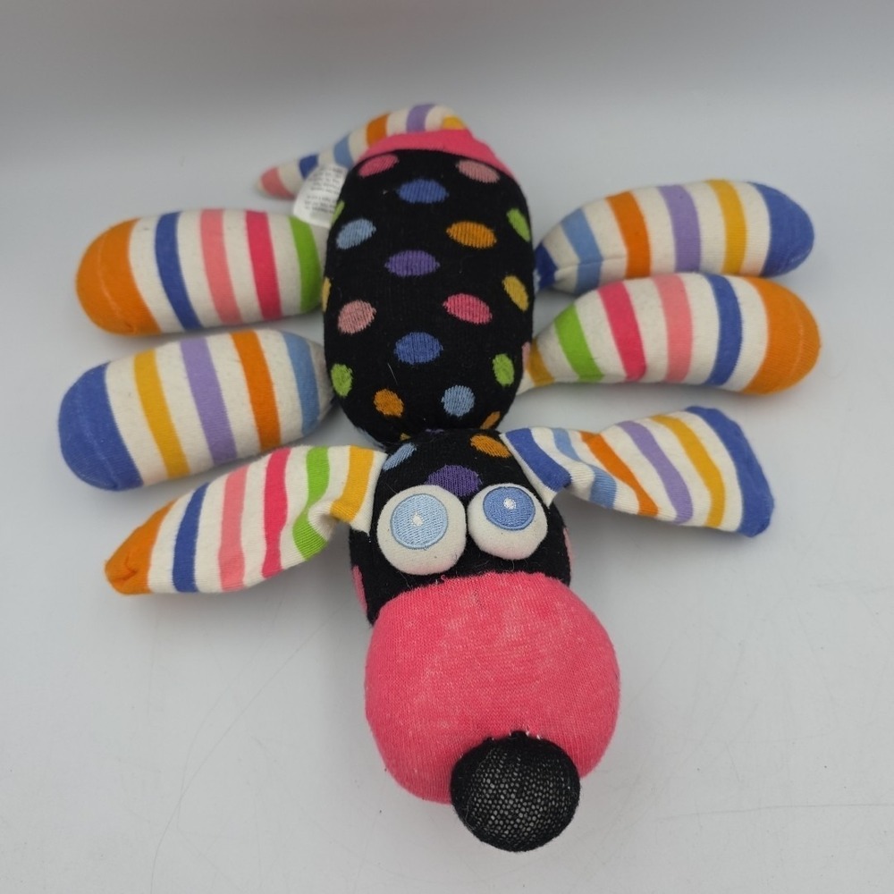 Sock Puppy Dog Plush Little Miss Matched Stuffed Animal Striped Dots Monster